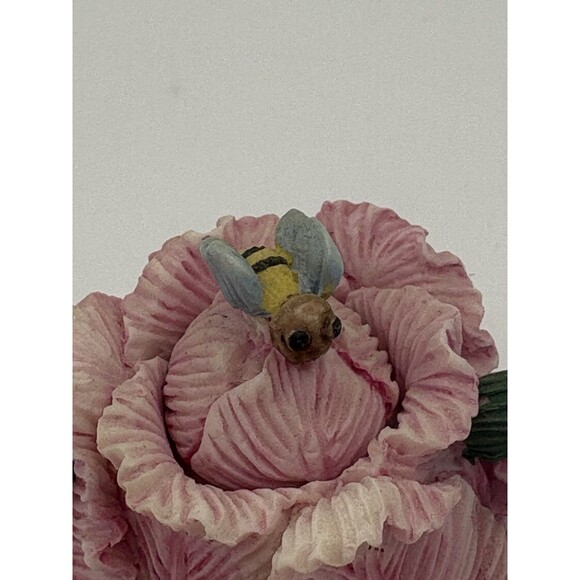 Vintage Miniature Pink Parrot Tulip Teapot With Bee 3D Lid  2” - Picture 3 of 8